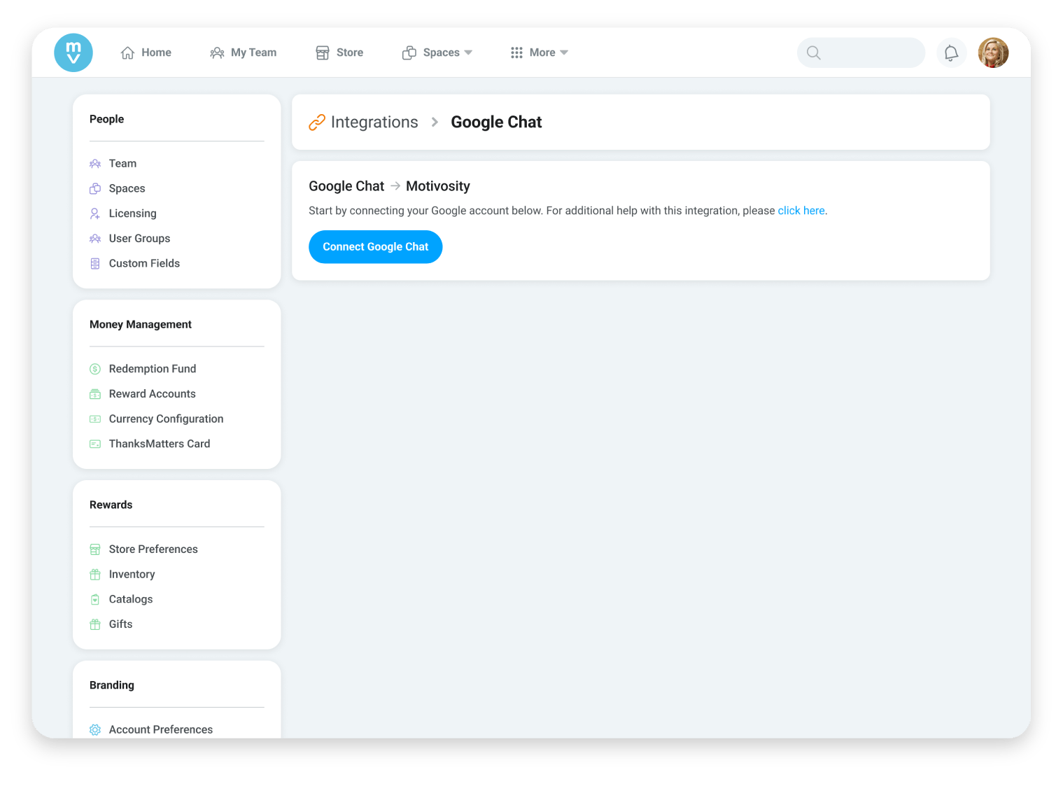 Motivosity UI Good Chat Integration