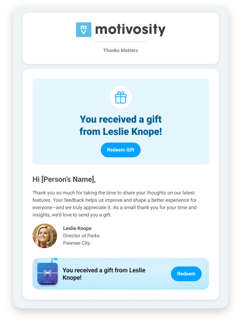 Motivosity UI Corporate Gifting