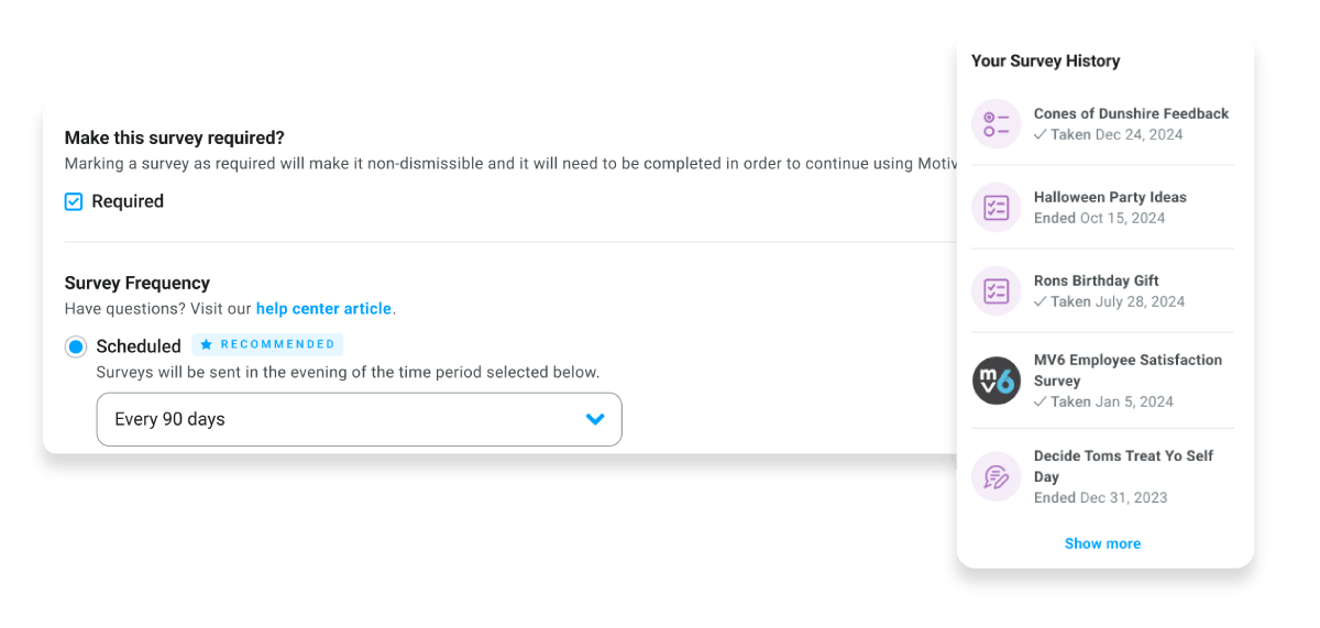 Motivositu UI Survey Updates