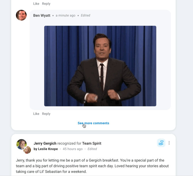 Gif of the Motivosity dashboard with a drumroll gif.