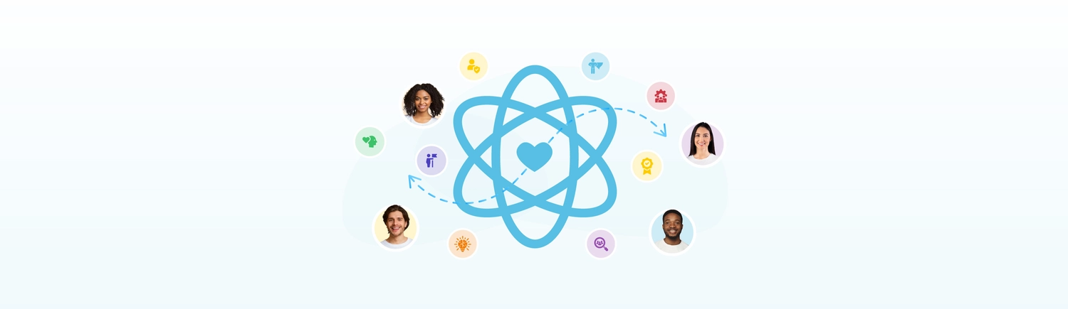 Employees participating in a company culture focused around core values.