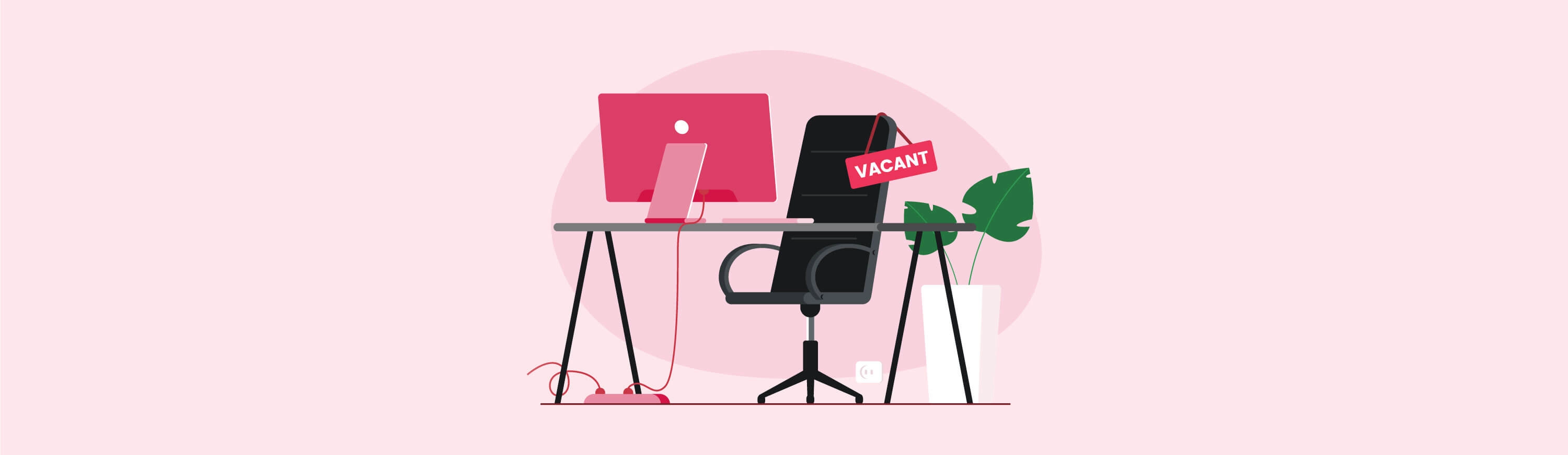 Vacant desk representing employee turnover and attrition due to low employee engagement.