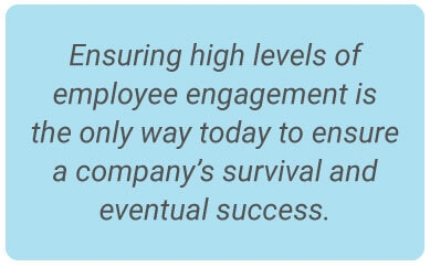 image with text - Ensuring high levels of employee engagement is the only way today to ensure a company’s survival and eventual success.