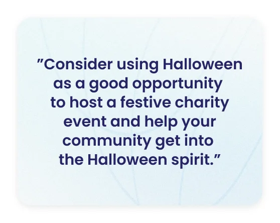 Company culture quote card — using Halloween charity events to strengthen employee engagement, community connection, and workplace belonging