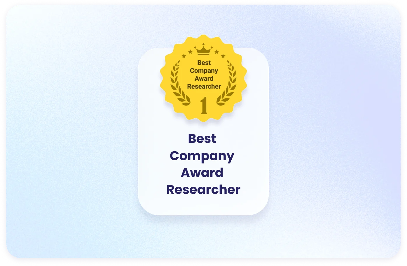 Motivosity Best Company Award Researcher digital badge — custom employee recognition awards that boost engagement and reinforce a people-first company culture