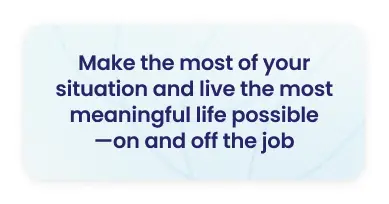 Remote work culture quote card — embracing flexibility and meaningful living improves remote employee engagement, satisfaction, and long-term retention