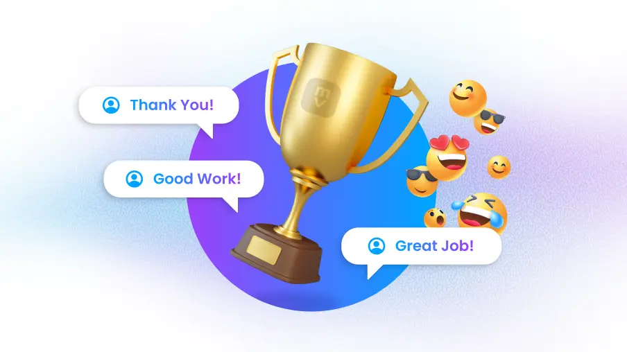 Employee recognition and employee awards being sent in an employee recognition software.