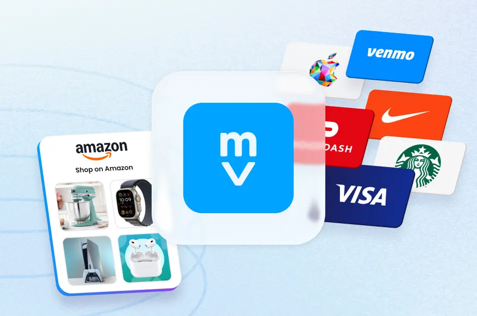 Employee recognition and rewards platform on a computer accompanied by an employee award and employee trophy.