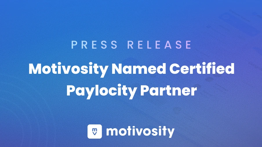 Motivosity named certified Paylocity partner press release thumbnail — employee recognition software and HRIS integration announcement