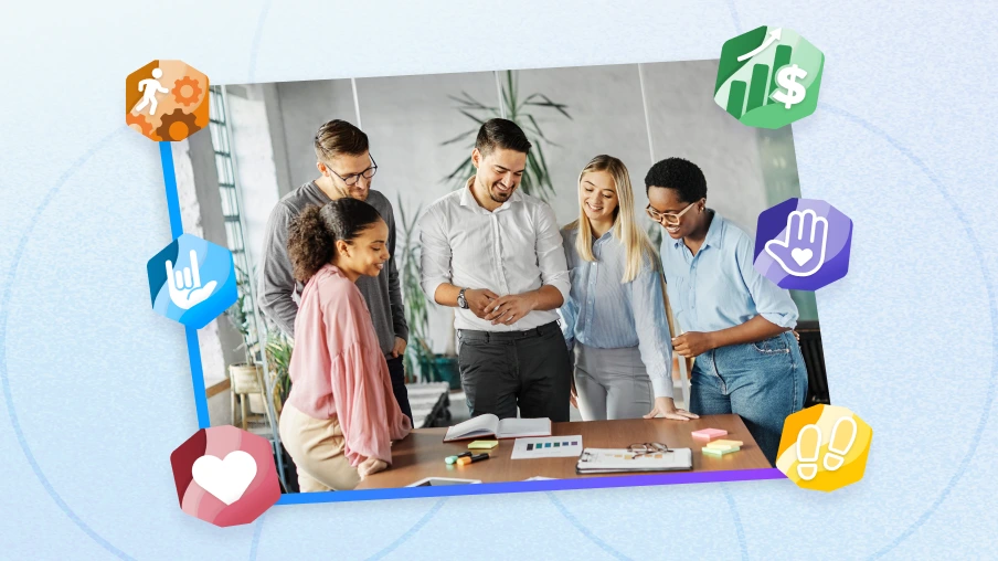 Motivosity team leadership blog thumbnail — 8 steps for new managers to improve performance, recognition, and employee engagement