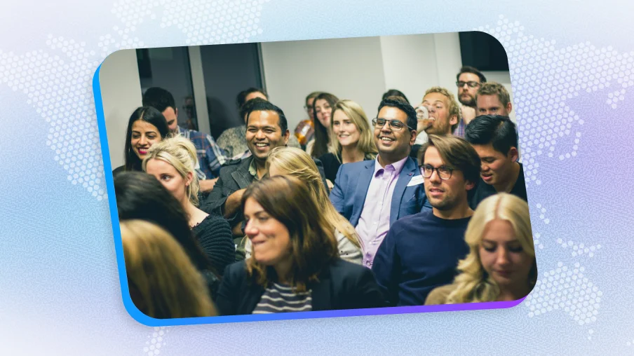 Top HR conferences 2026 blog header — HR professionals networking at employee engagement and workforce culture events