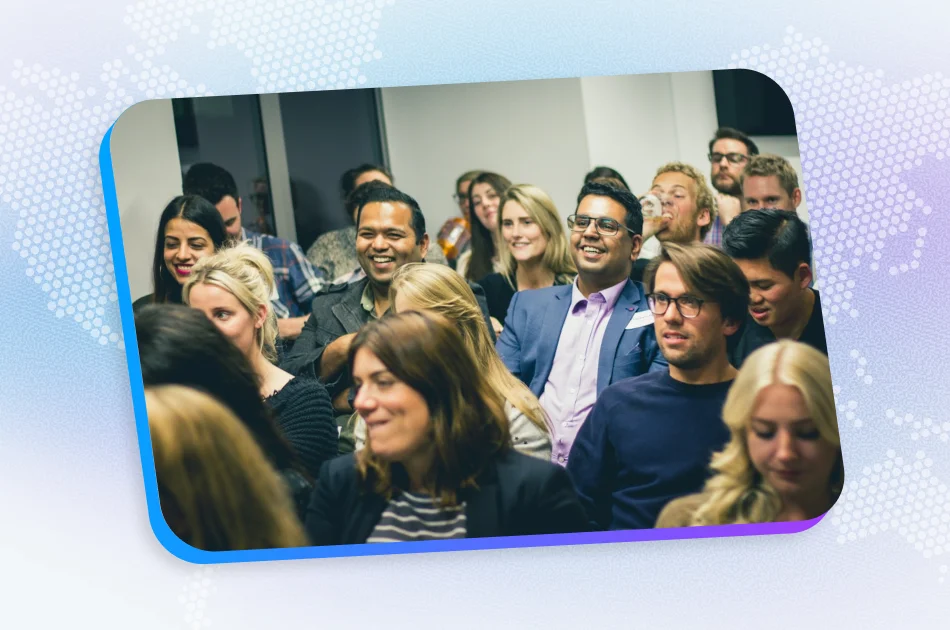 Top HR conferences 2026 blog header — HR professionals networking at employee engagement and workforce culture events