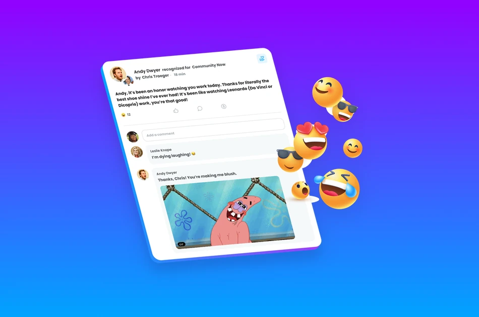 Motivosity peer recognition platform screenshot — employee recognition statistics 2026