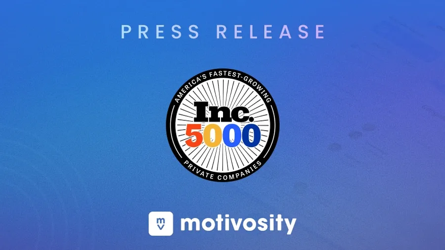 Motivosity logo with Inc. 5000 America's Fastest-Growing Private Companies badge