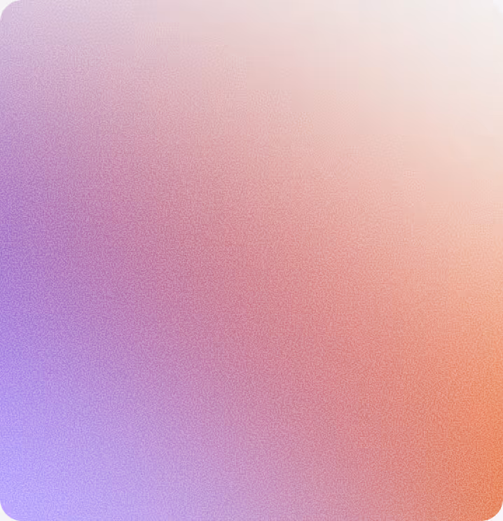 Rounded square with a smooth gradient background blending purple, pink, and light peach colors.