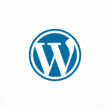 WordPress logo with a stylized white W inside a blue circle.