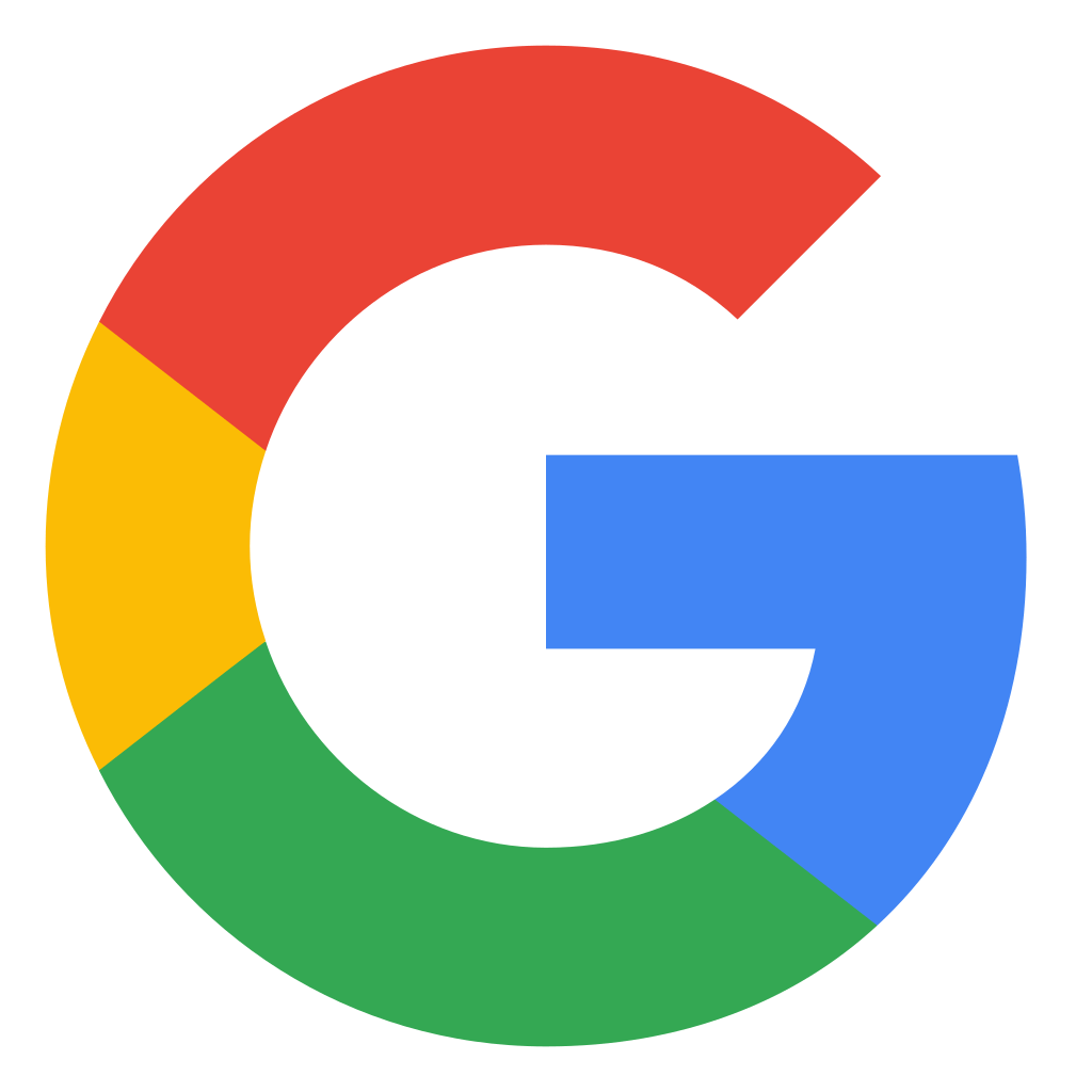 Google logo with blue, red, yellow, and green segments forming a stylized 'G'.