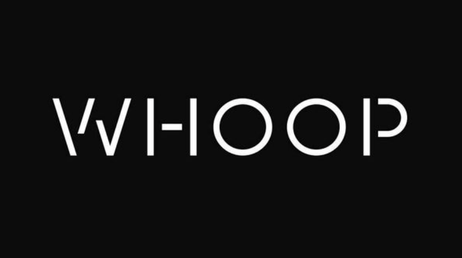 White stylized text spelling 'WHOOP' on a black background.