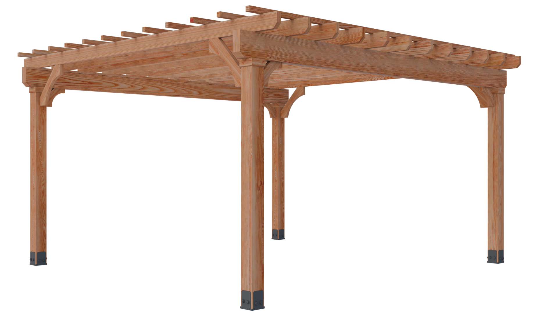 This is a picture of a pergola from the corner