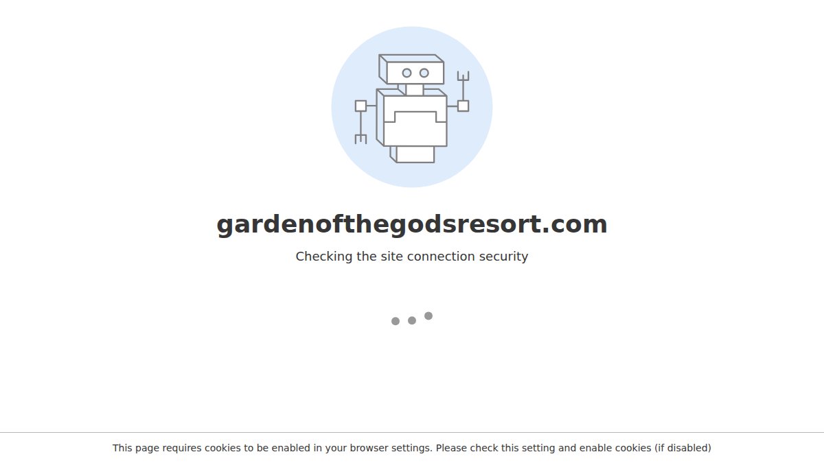 Screenshot of gardenofthegodsresort.com interface