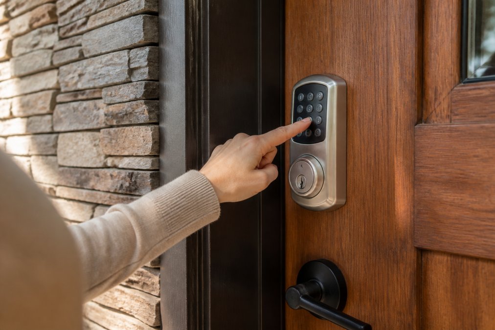 Professional illustration showing Close for vacation rental self check-in