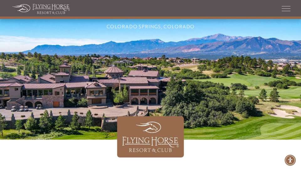 Screenshot of flyinghorseresort.com interface
