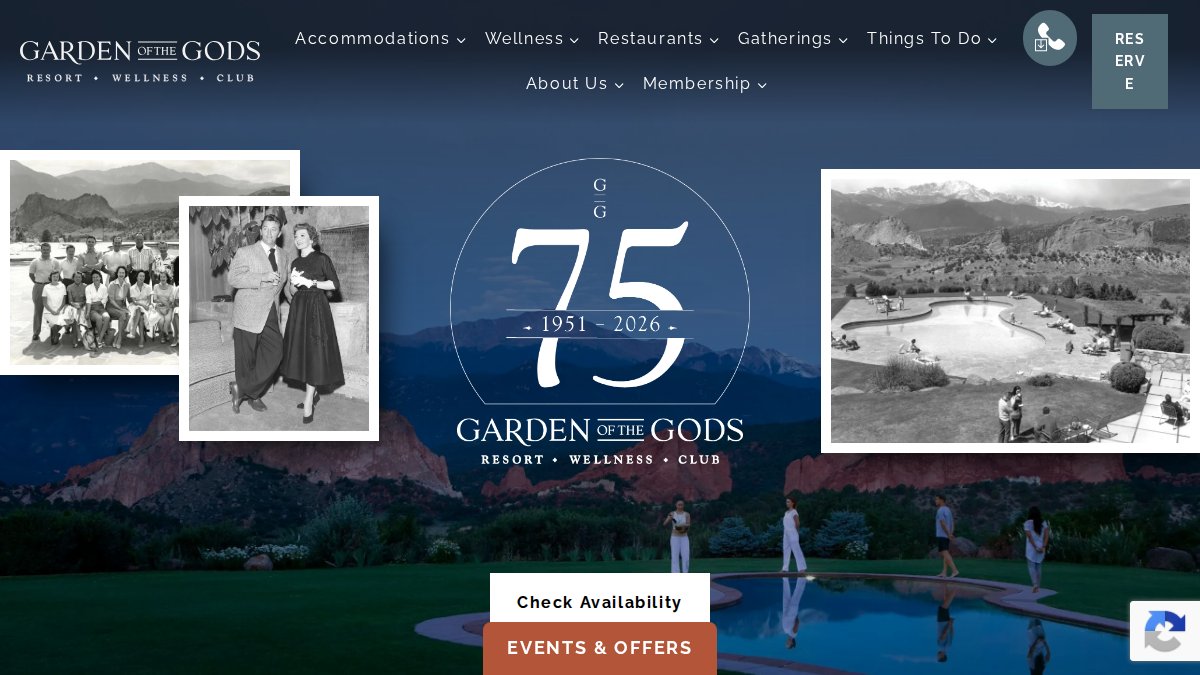 Screenshot of gardenofthegodsresort.com interface