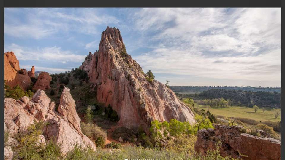 Screenshot of gardenofthegods.com interface
