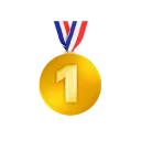 gold medal with a number one emoji