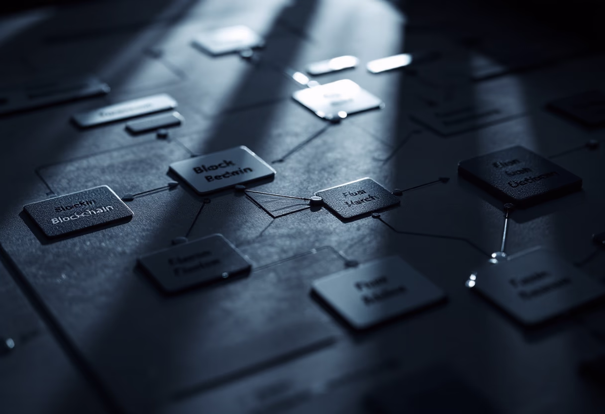 image of a digital diagram or flowchart (for a blockchain and cryptocurrency)