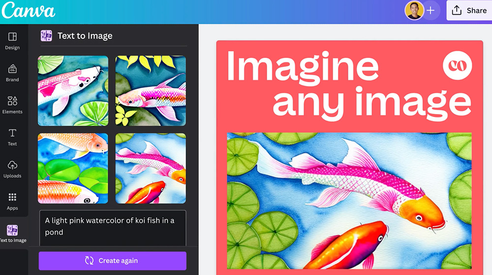 Screenshot of Canva's user interface