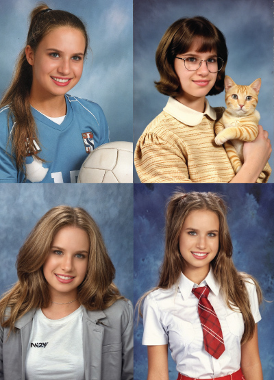 4 images of a what your yearbook photos could look like.