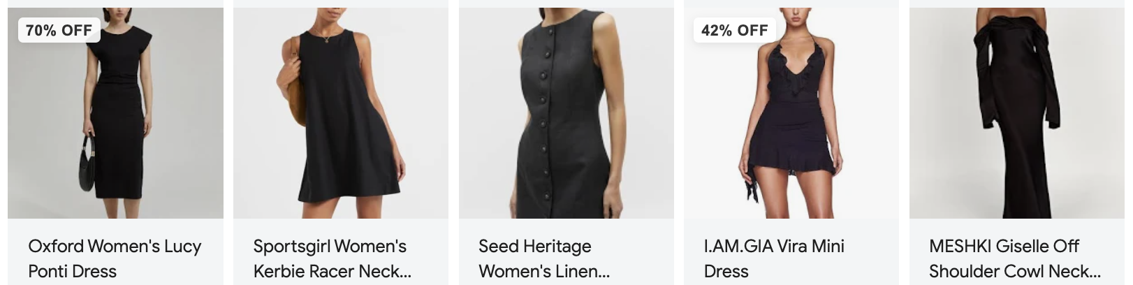 little black dress search results showing professional photography