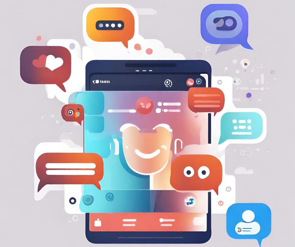 cute graphic of smartphone and many textboxes