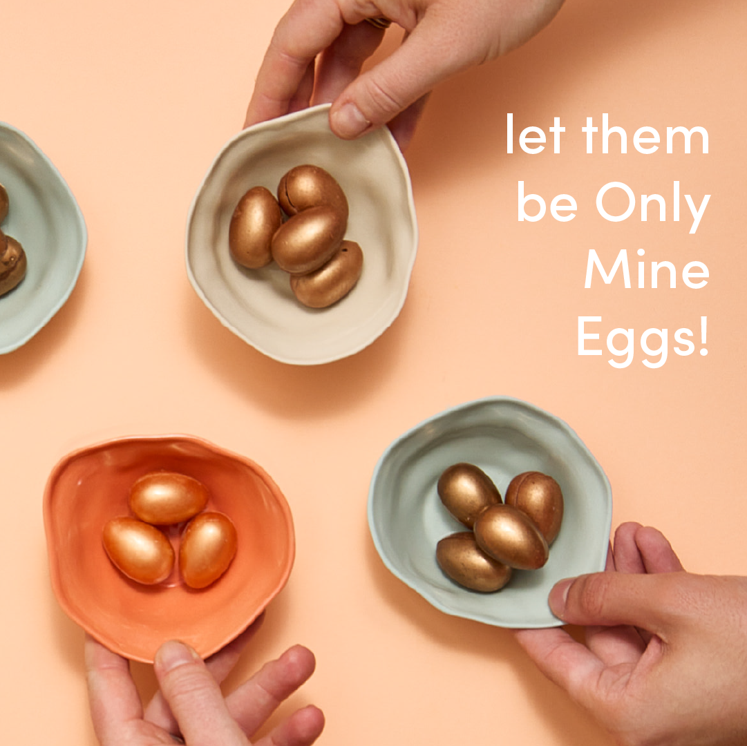 Easter post for OnlyMine chocolate, photograph features chocolate eggs