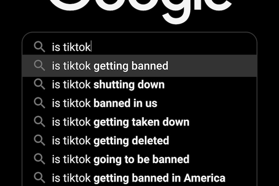 illustration of google resutls after typing 'is tiktok getting banned'