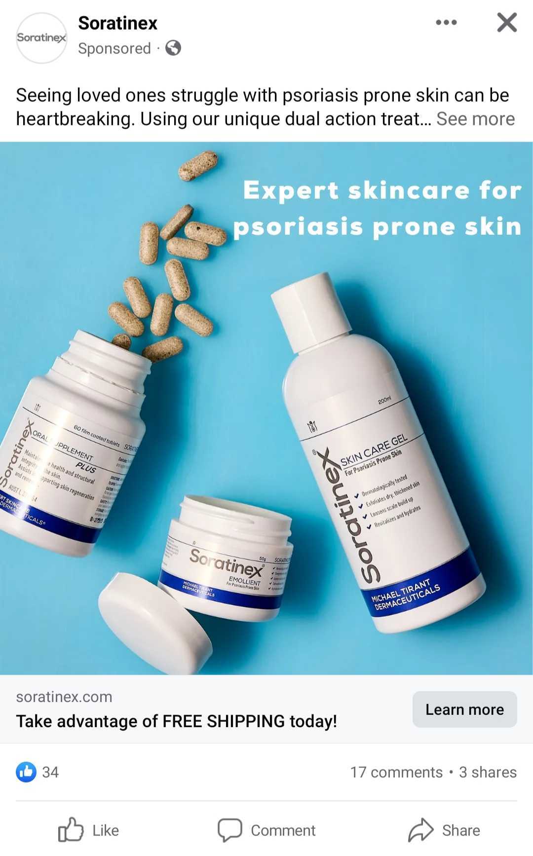 Screenshot of a sponsored ad