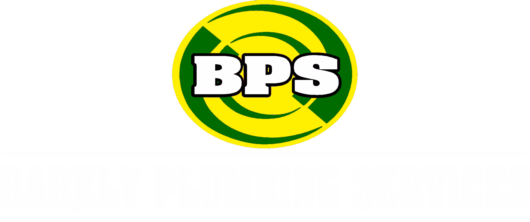 Logo with green and yellow circular design containing white letters BPS above text reading Barkly Plumbing Services in bold white font.