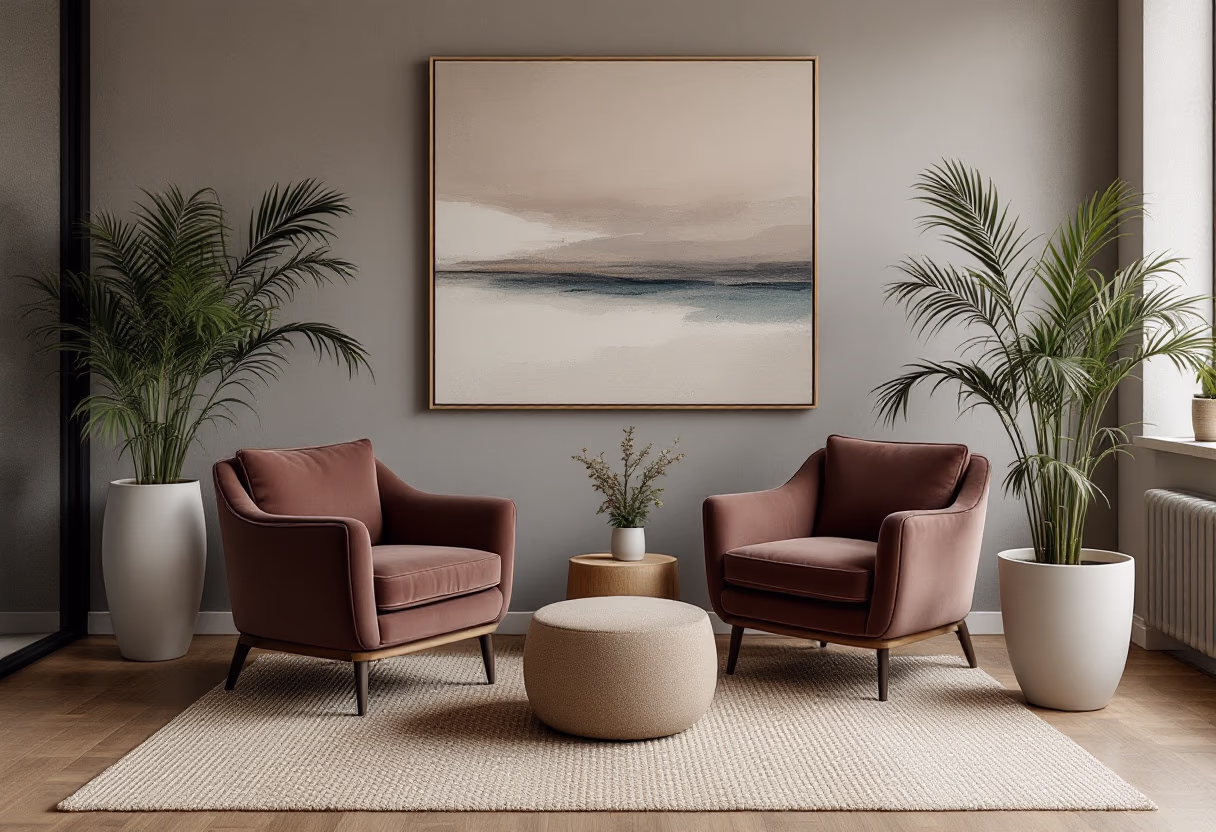 image of relaxation area with soothing art