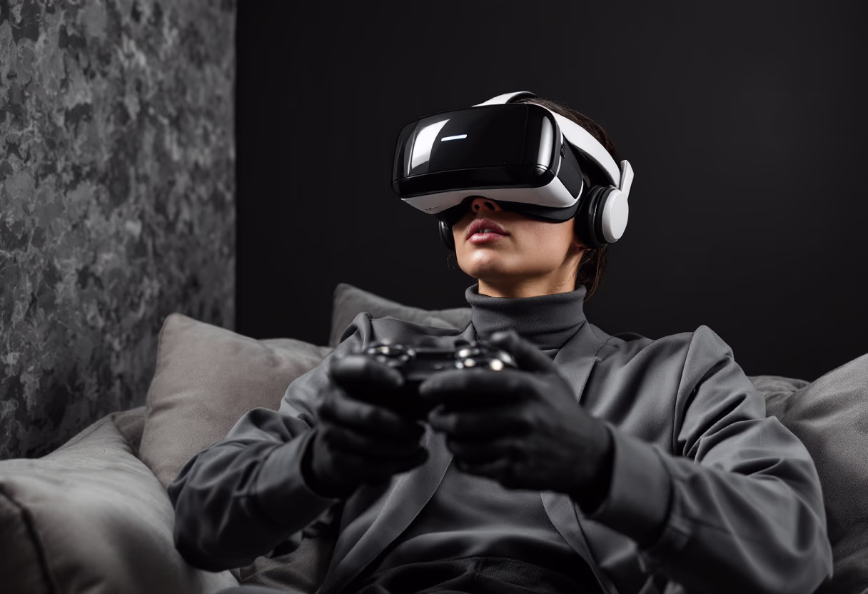 image of virtual reality gameplay (for a gaming and entertainment)