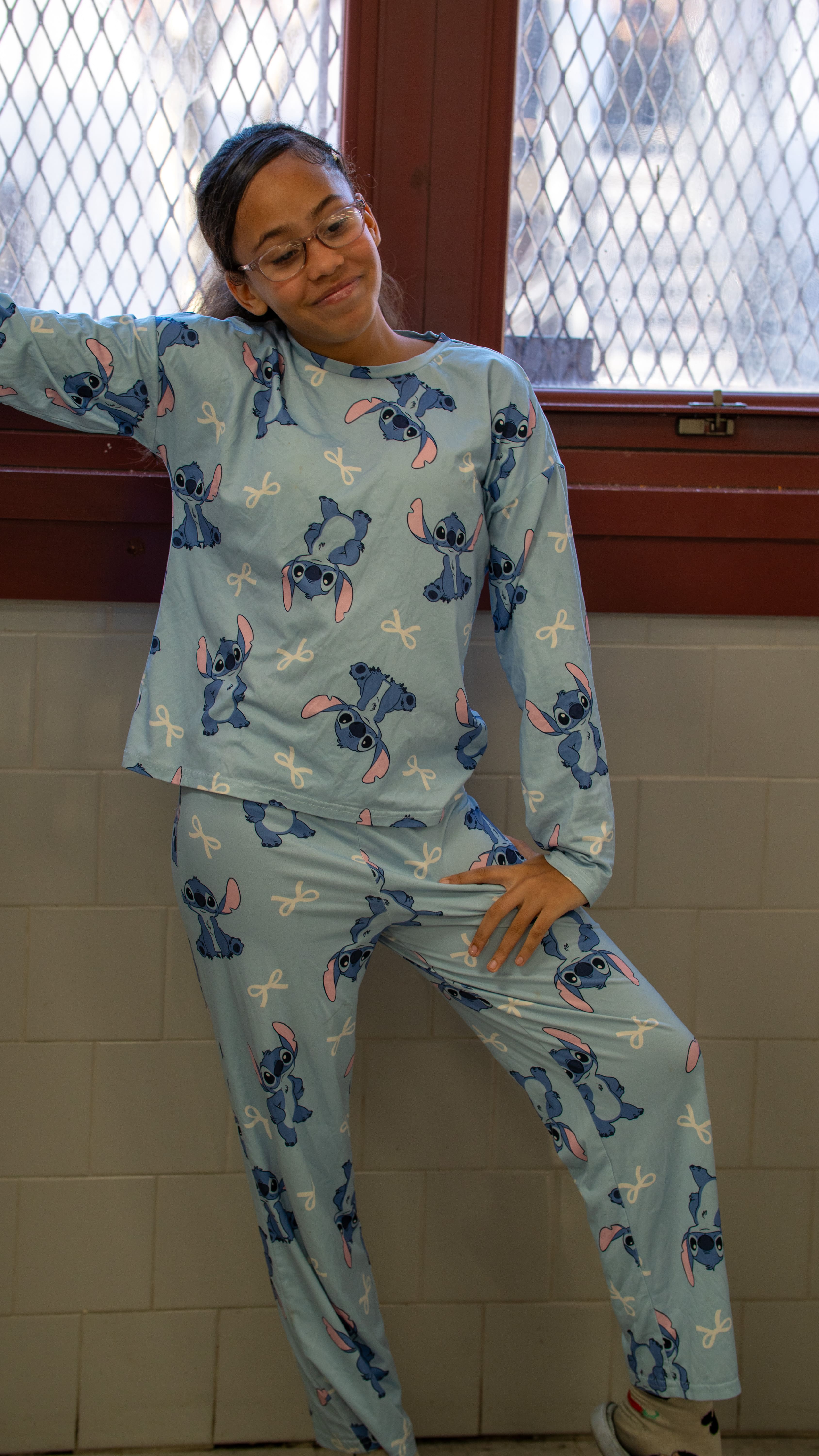 Students celebrating Pajama Day at school