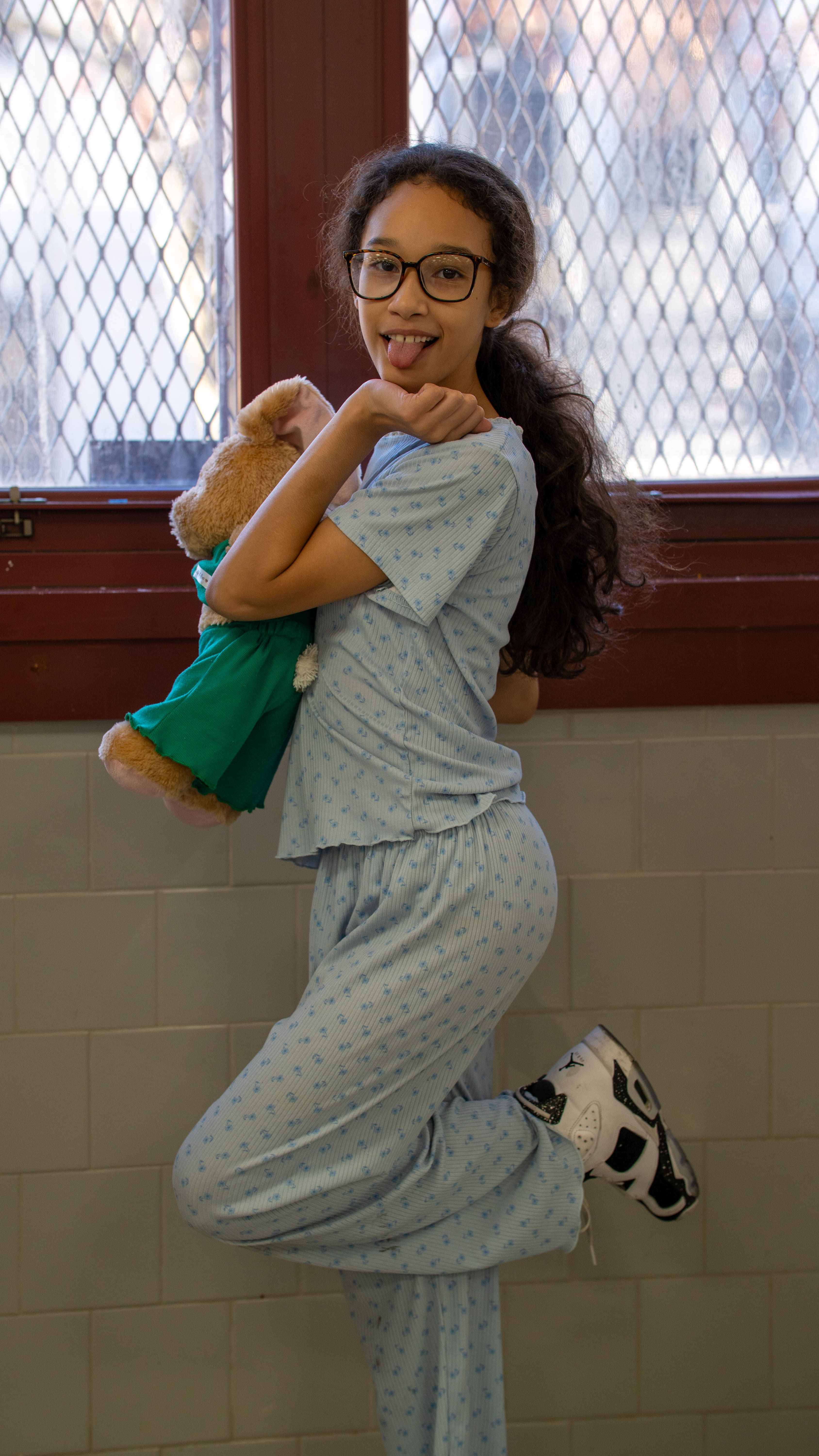 Students celebrating Pajama Day at school