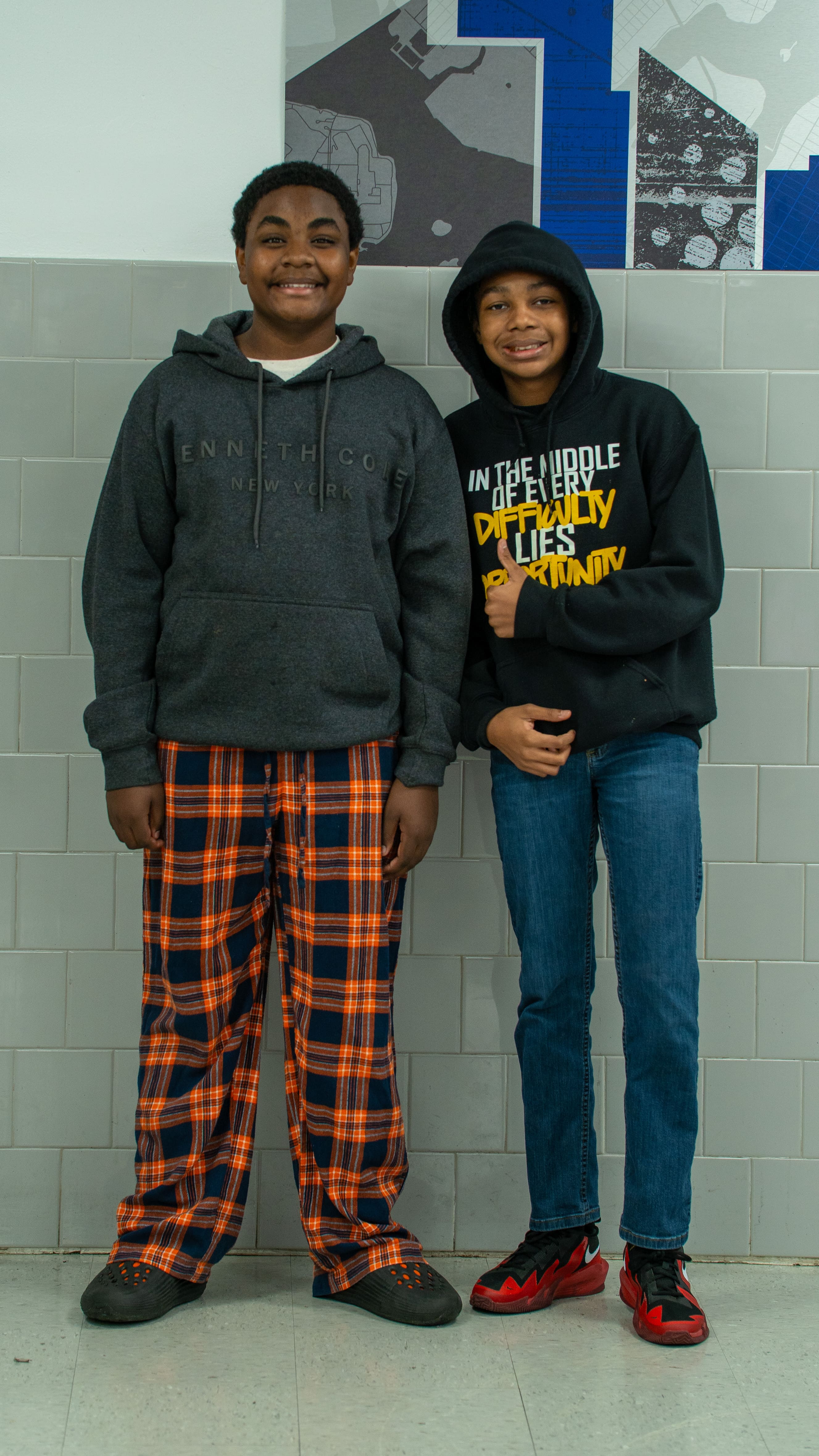 Students celebrating Pajama Day at school
