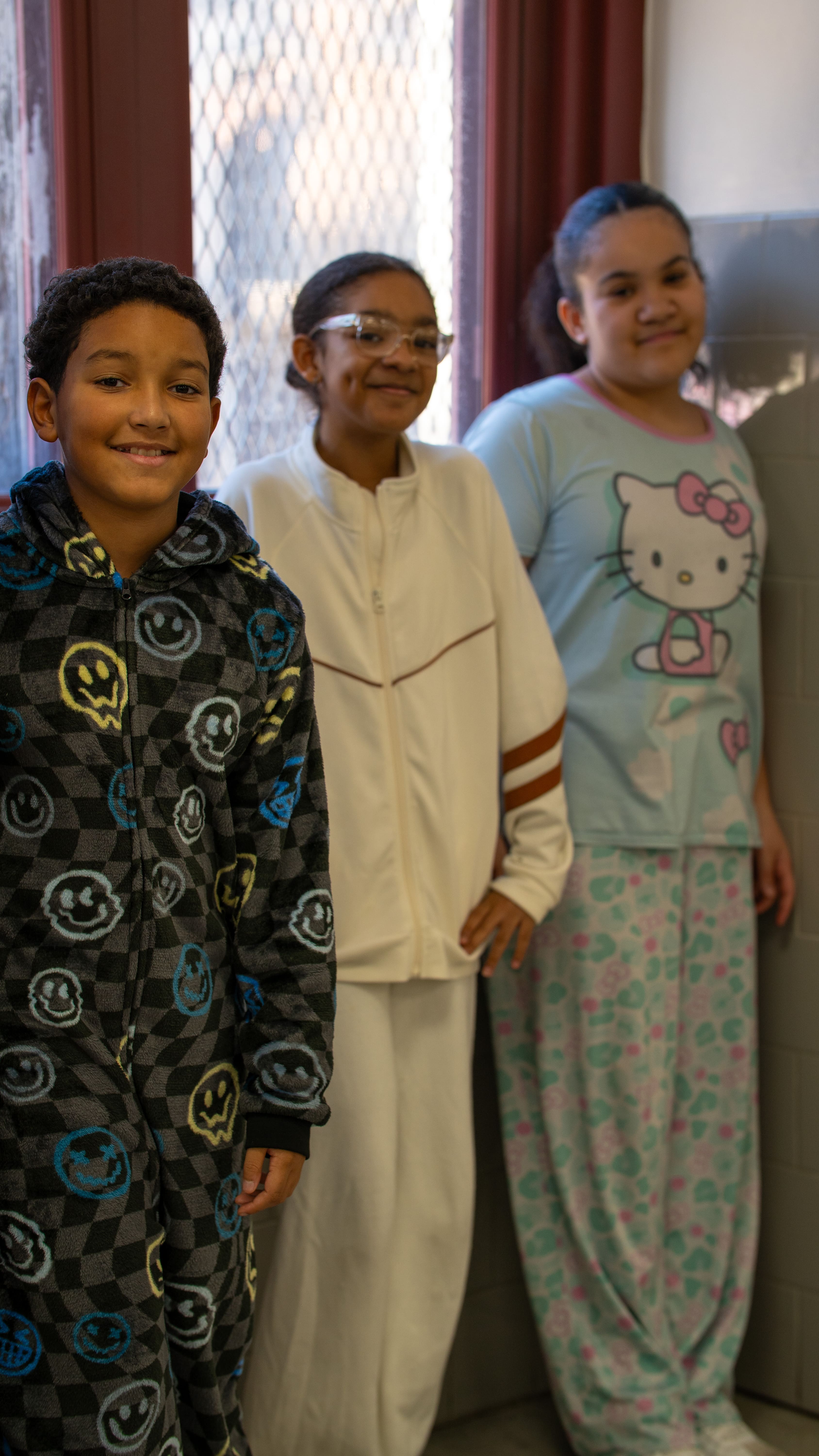 Students celebrating Pajama Day at school