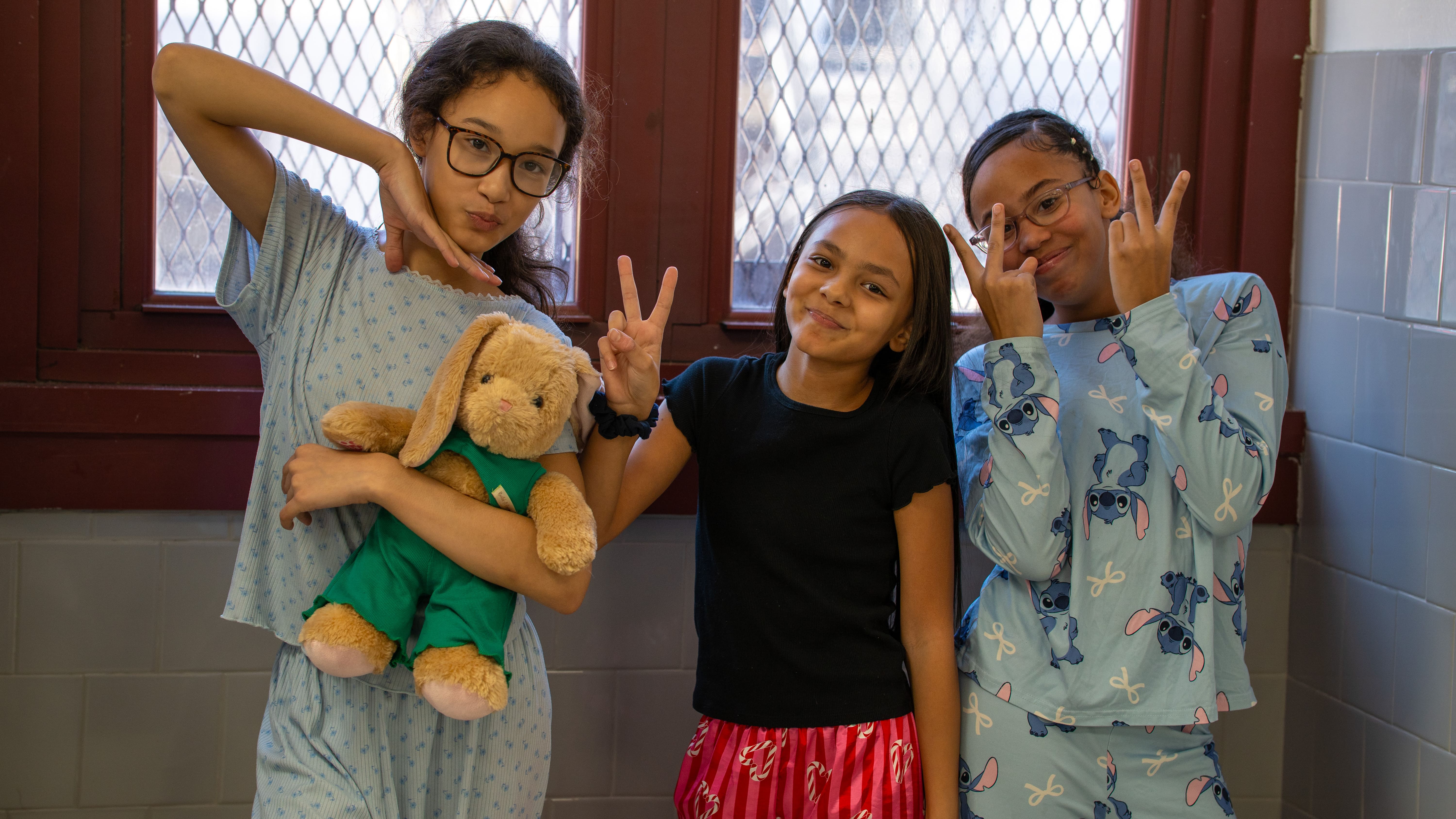 Students celebrating Pajama Day at school