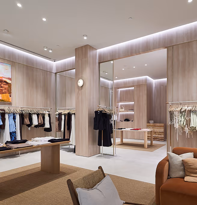 Kookai fashion boutique storefront in Westfield Carousel mall with blue velvet seating