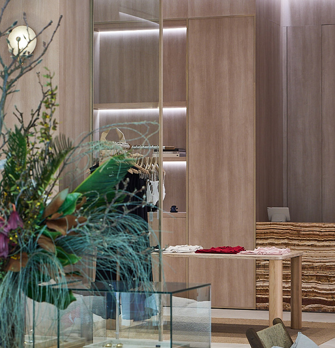 Kookai store corner view at Westfield Carousel showing timber facade and window displays