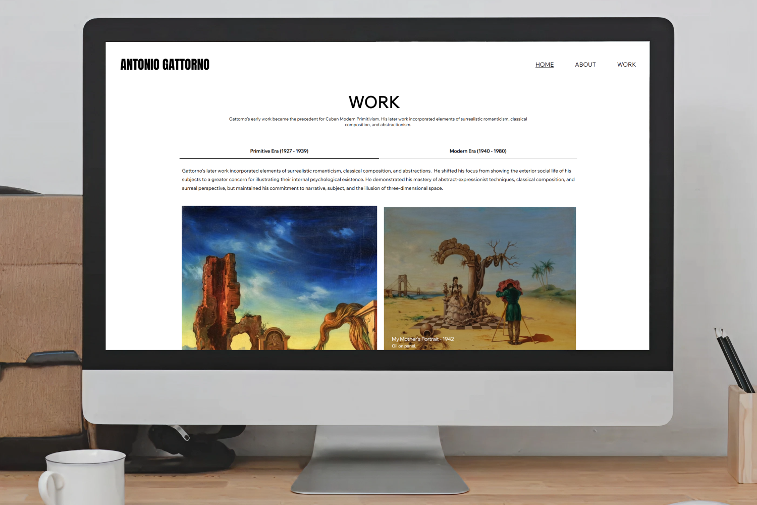 Desktop mock up of the Modern Era Portfolio page.