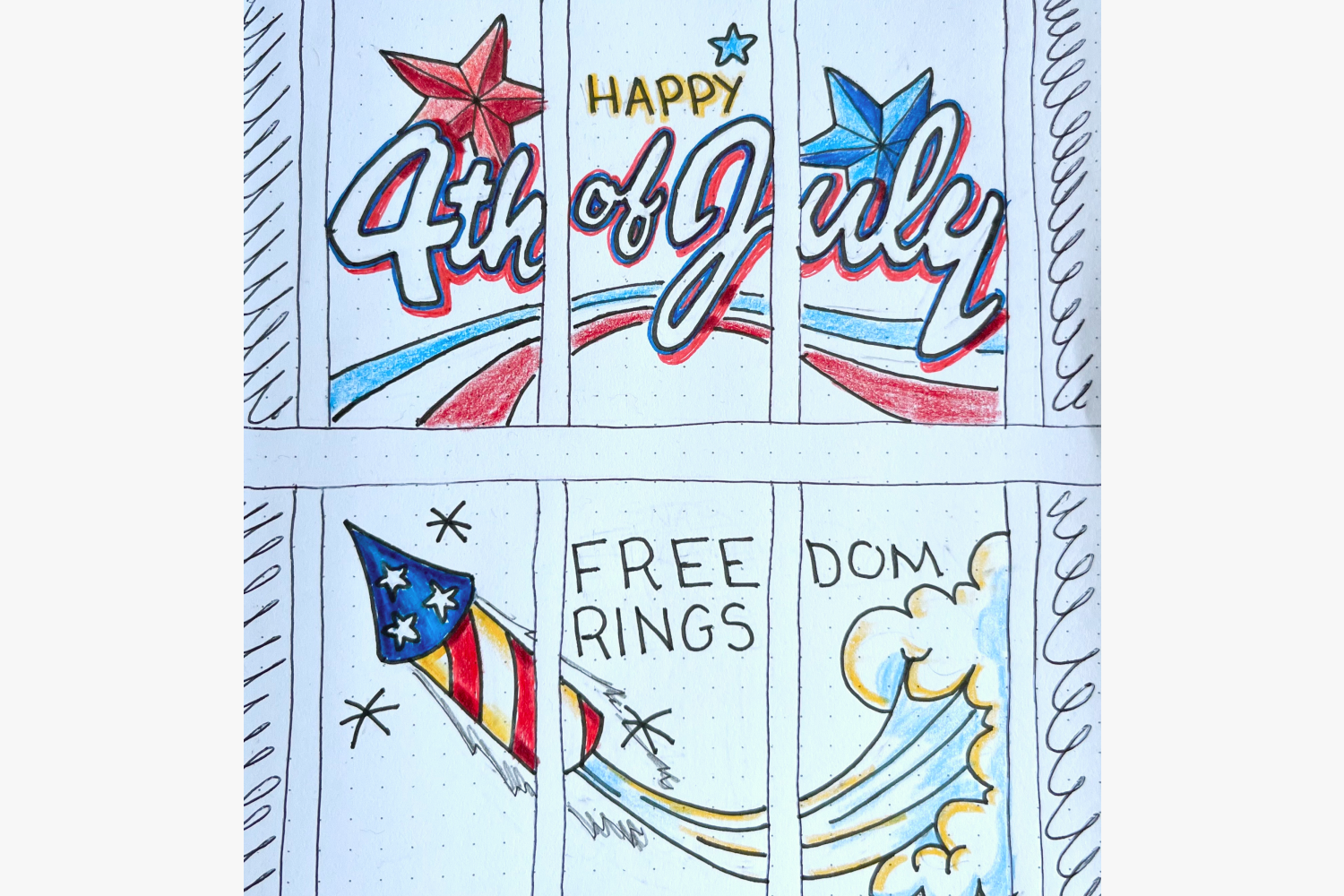 July 4th window sketch