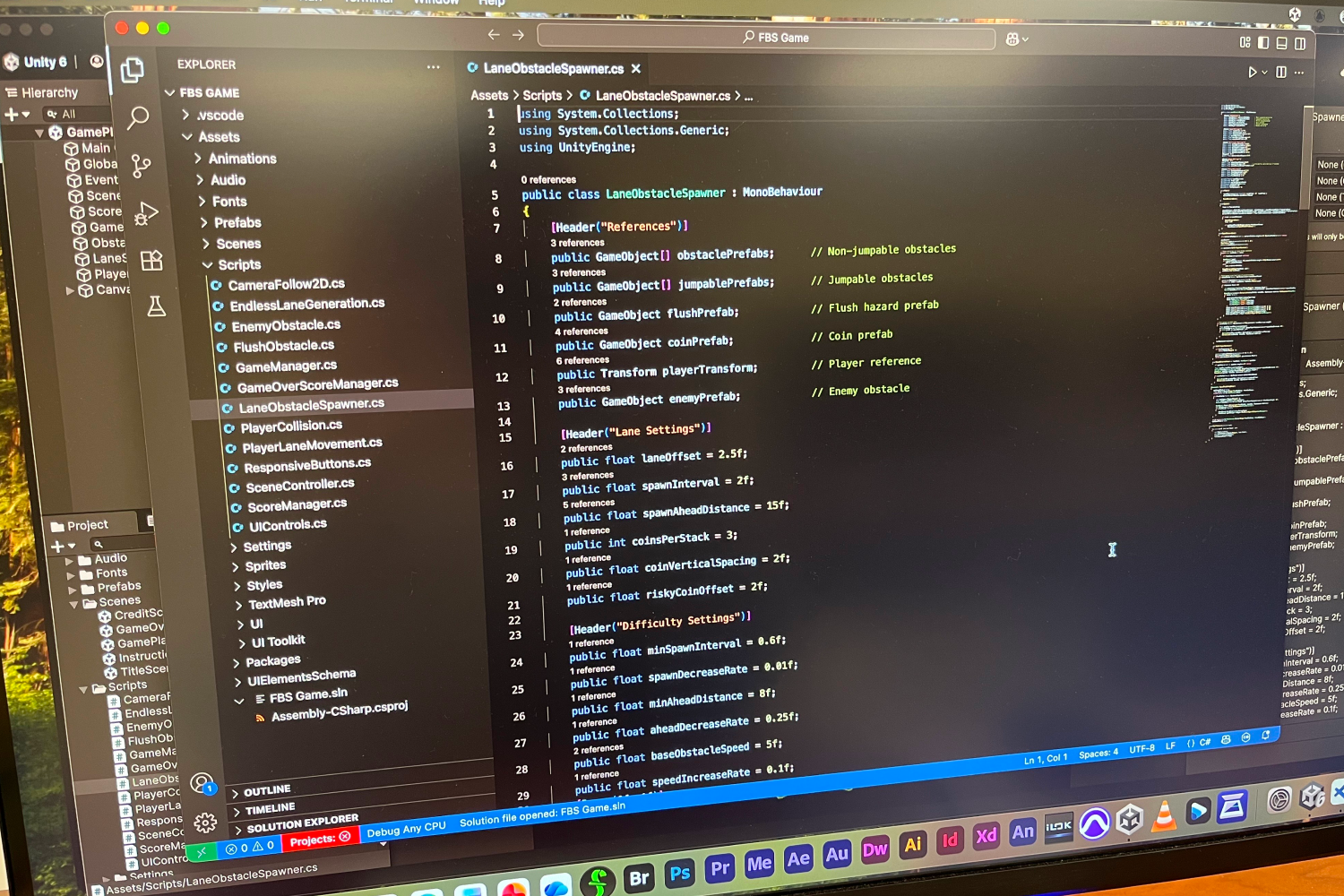 Creating a script for spawning obstacles in Unity.